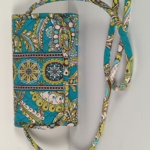 Vera Bradley-Small Wallet light blue, green and white.